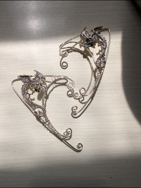 Jewelry - Dragon Ear Cuffs in Silver Tone